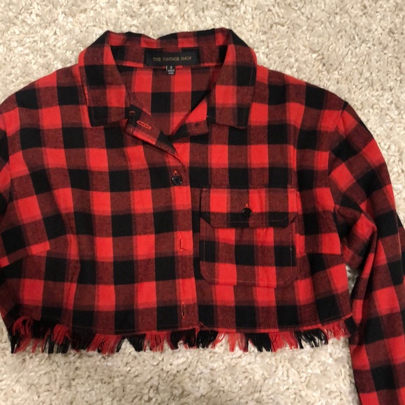 Flannel button down crop top - Picture 2 of 4